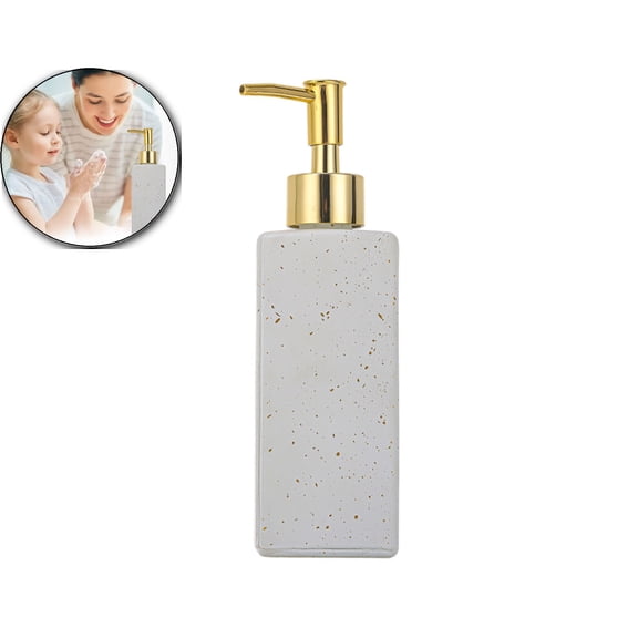 VQPeo Refillable Glass Foaming Soap Dispenser, Pump Bottle for Bathroom Kitchen Hand Wash(White)