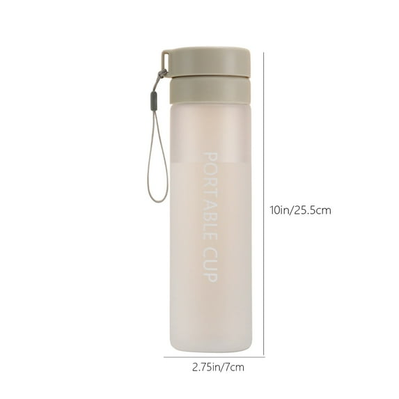 VQPeo Reusable Clear Water Bottle, Leak-Proof Plastic Drink Bottle with Flip Top & Carrying Strap for Sports, Gym, Travel