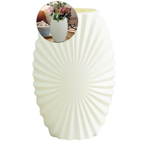 VQPeo Ribbed Bud Vases, Perfect for Grass & Flowers, Modern Farmhouse & Boho Decor, Vintage Wedding Centerpiece, Living Room, Table, Shelf Decoration