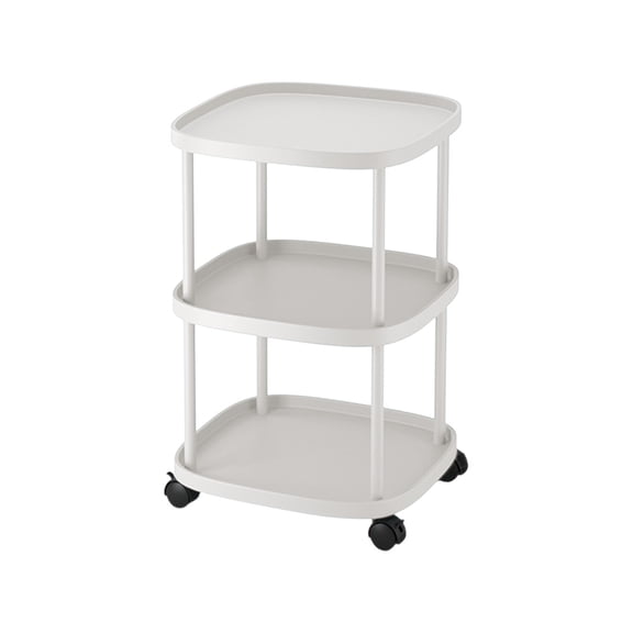 VQPeo Rolling Mobile Side Table with Locking Wheels – Multi-Purpose Storage Cart for Living Room, Bedroom, and Small Spaces (White)