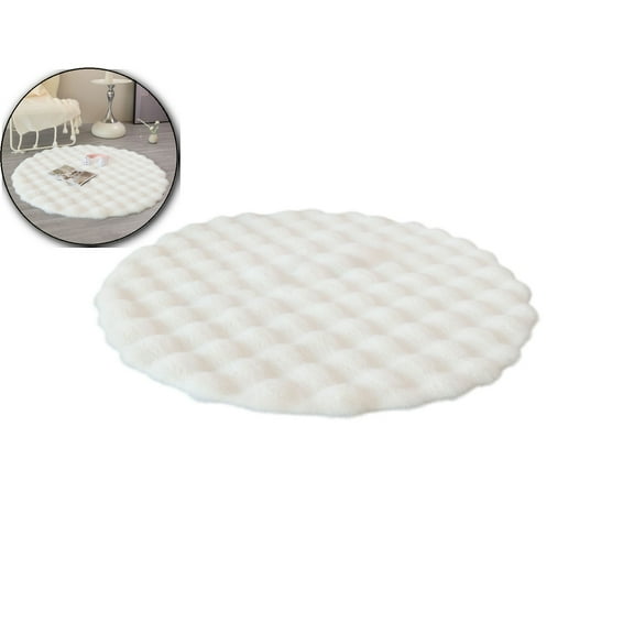 VQPeo Round Velvet Floor Mat – 20x20 Inches Soft Polyester Fiber Area Rug for Living Room, Bedroom, Bathroom & Kitchen – Non-Slip Decor Carpet