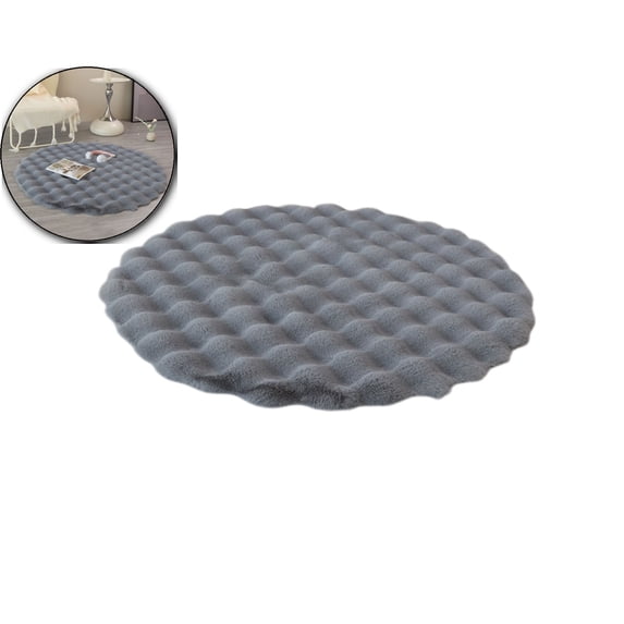 VQPeo Round Velvet Floor Mat – 20x20 Inches Soft Polyester Fiber Area Rug for Living Room, Bedroom, Bathroom & Kitchen – Non-Slip Decor Carpet