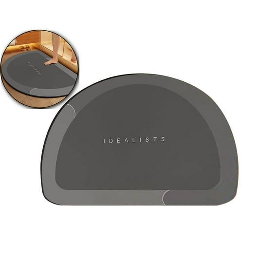 VQPeo Rubber Bath Mat Quick-Drying Bathroom Mat Super Absorbent Bath Mat Instant Dry Bath Mat , Bathroom Rug in Front of The Kitchen Sink, Shower Room, Bathtub, Oval