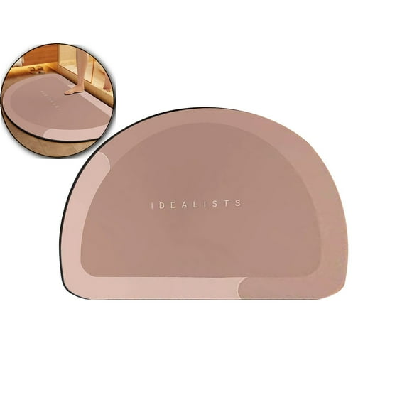 VQPeo Rubber Bath Mat Quick-Drying Bathroom Mat Super Absorbent Bath Mat Instant Dry Bath Mat , Bathroom Rug in Front of The Kitchen Sink, Shower Room, Bathtub, Oval