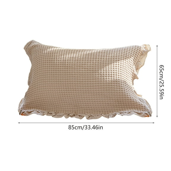 VQPeo Ruffle Pillow Case Pillow Case Soft Cotton Ruffle Design Pillow Cover for Bedroom, 31x23 Inch