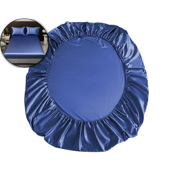 VQPeo Satin Twin Size Fitted Sheet, Silky Soft Fitted Bottom Sheet, Wrinkle Free, Fade Resistant, Deep Pocket Bed Sheet