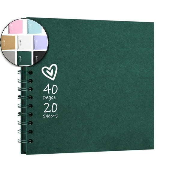 VQPeo Scrapbook DIY Scrapbook Album Hardcover Kraft Paper Scrap Book Photo Albums Memory Book for Family, Wedding