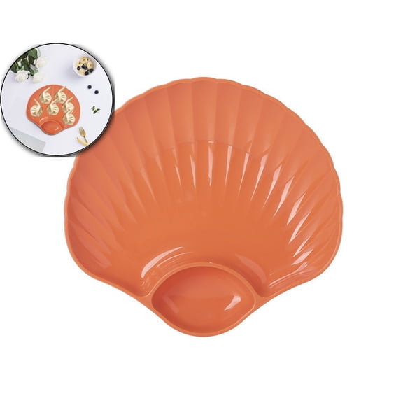 VQPeo Shell-Shaped Plastic Dinner Plate – Reusable, Unbreakable & Lightweight, Dishwasher & Microwave Safe for Kitchen, Camping