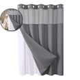 thumbnail image 1 of VQPeo Shower Curtain 71x80 Inch - Double-Sided Plain & Star Print, Polyester Fabric with Built-In Rings & Magnetic Weights, Waterproof Bathroom Curtain for Home, Dorm, RV, 1 of 5