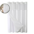 thumbnail image 1 of VQPeo Shower Curtain 71x80 Inch - Double-Sided Plain & Star Print, Polyester Fabric with Built-In Rings & Magnetic Weights, Waterproof Bathroom Curtain for Home, Dorm, RV, 1 of 5