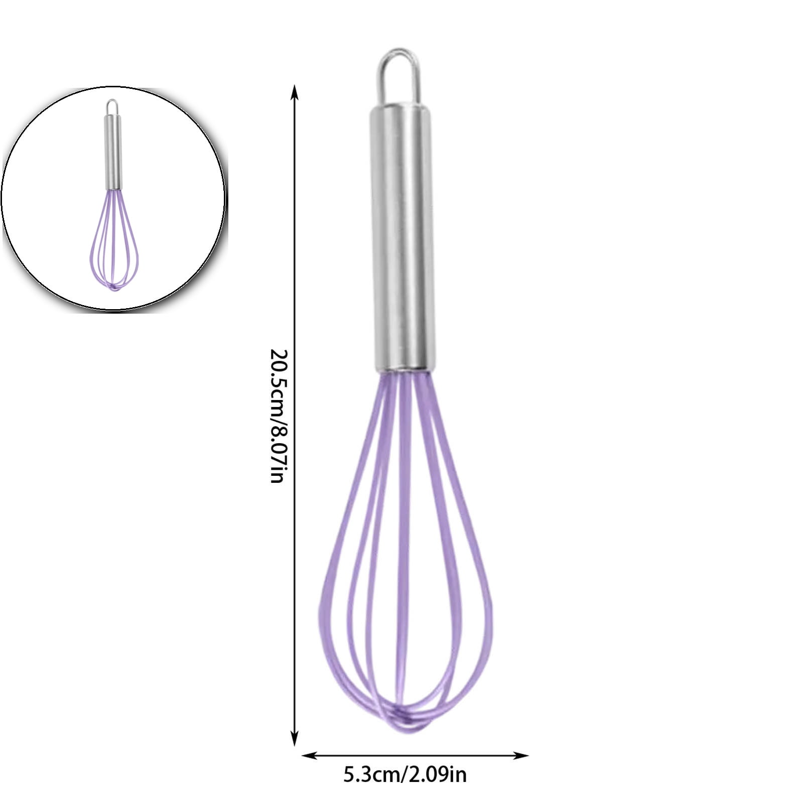 VQPeo Silicone Whisk Kitchen Whisk Wire Whisks Beater with Stainless ...