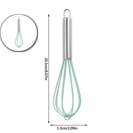 VQPeo Silicone Whisk Kitchen Whisk Wire Whisks Beater with Stainless Steel Handle for Egg Milk Whisking Blending Beating & Stirring