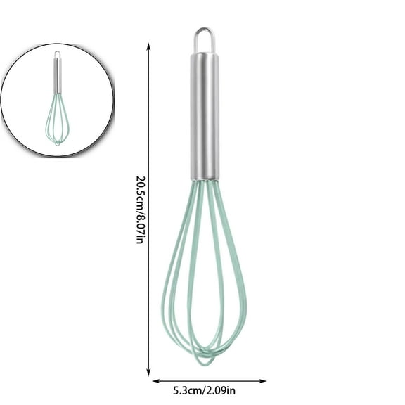 VQPeo Silicone Whisk Kitchen Whisk Wire Whisks Beater with Stainless Steel Handle for Egg Milk Whisking Blending Beating & Stirring
