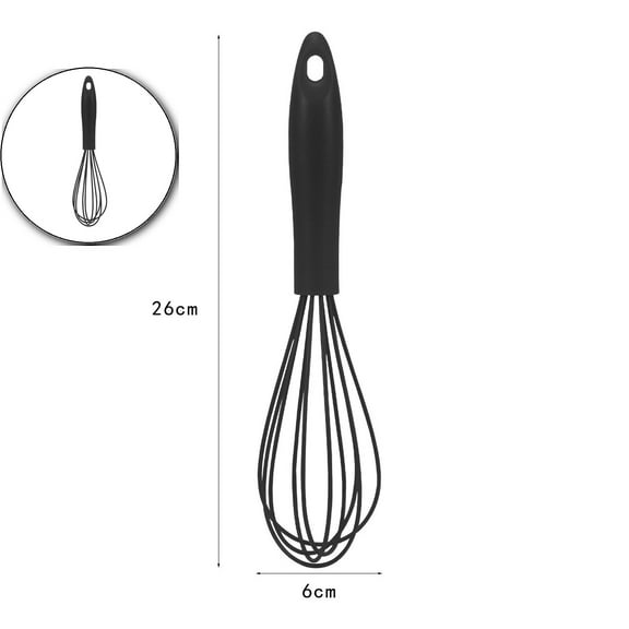 VQPeo Silicone Whisk, Stainless Steel Heat Resistant Non-Scratch Kitchen Cooking Utensil for Blending, Whisking, Beating, Frothing, Stirring - Ergonomic Design, Easy to Clean, Durable