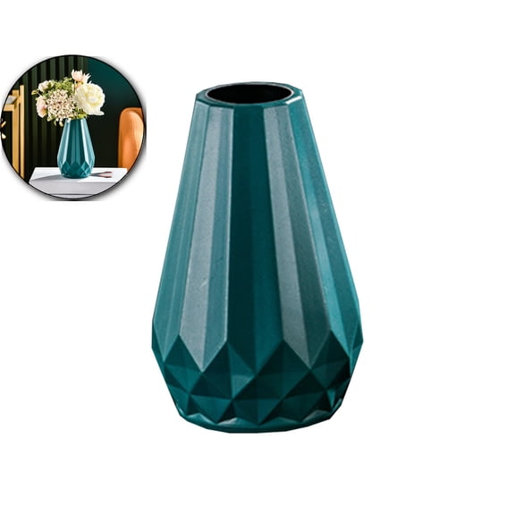 VQPeo Simple Plastic Vase, Tabletop Decorative Flower Vases, Modern Home Decoration Plastic Vase Flower Vase for Home Office Wedding Decor
