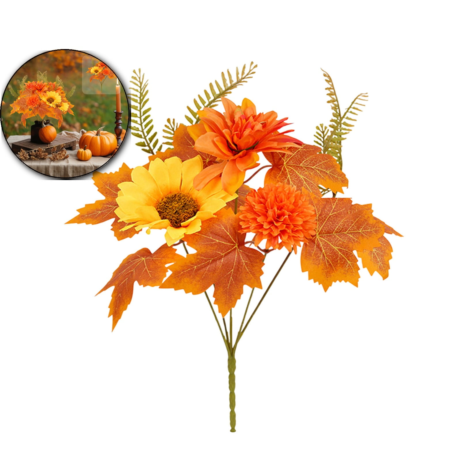 VQPeo Simulated Maple Leaf Bouquet, Realistic Plastic Fall Foliage ...