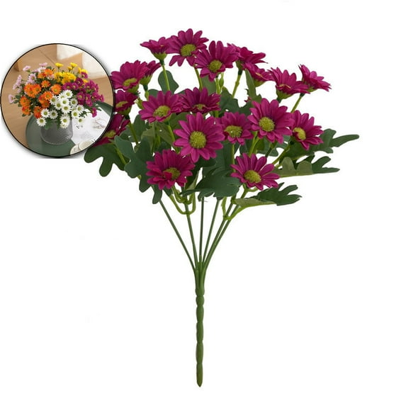 VQPeo Small Artificial Daisy Bouquet, Silk Flowers for Wedding Home Decor