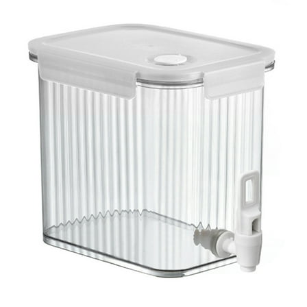 VQPeo Small Drink Dispenser with Spigots, Plastic Fridge Beverage Dispensers Jug, 3.5L Ice Tea Milk Lemonade Container, 1 Gallon Water Pitcher for Refrigerator