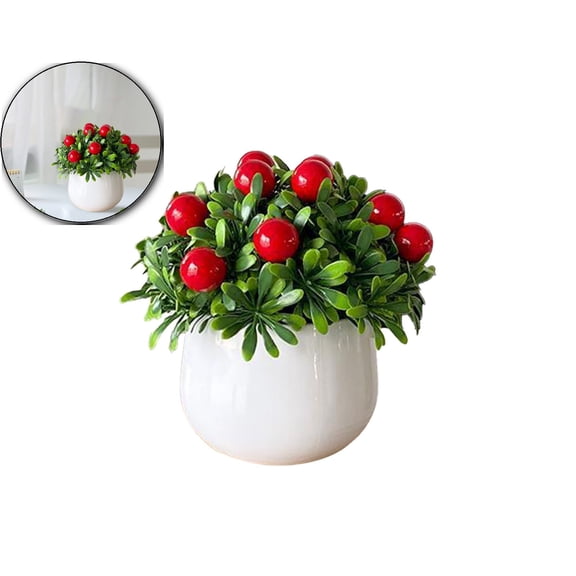 VQPeo Small Plastic Artificial Potted Plant, Desktop Simulation Greenery, Windowsill Decorative Fake Herb for Home Office & Living Room Accents