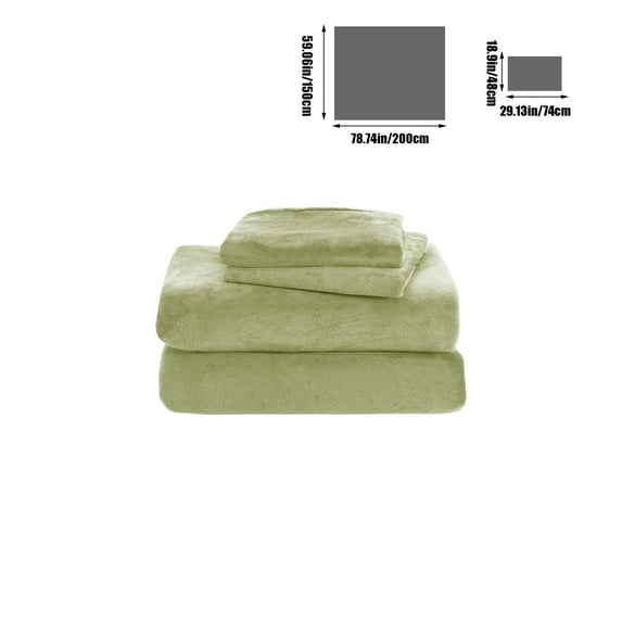VQPeo Soft Flannel Sheet Set 63x91 Inch - Cozy Warm Fuzzy Fleece Bedding Set with Pillowcase, Anti-Static, Non-Pilling, Machine Washable