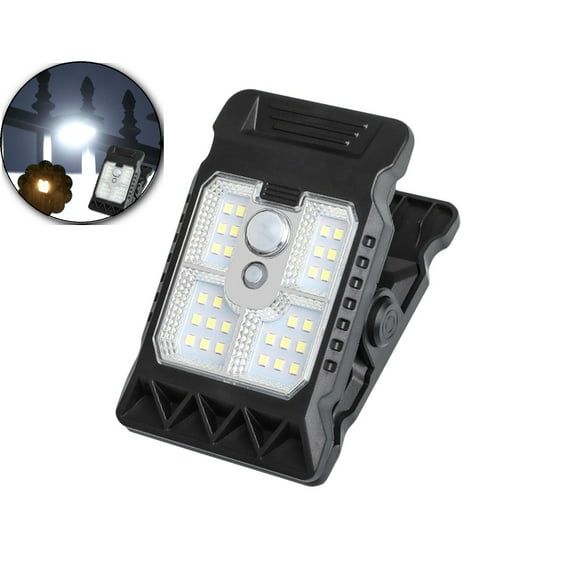VQPeo Solar Motion Sensor Lights Outdoor, Wireless Mini Clip-on Solar Fence Lights for Chain Link Fence, Camping, Garage, Gutter - Waterproof LED Security Light