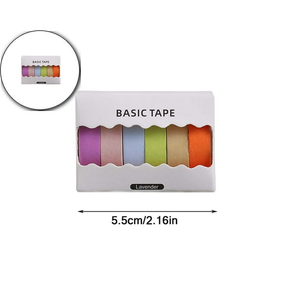 VQPeo Solid Color Tape Set, 6 Non-repetitive Paper Tapes, Versatile Crafting Tape Rolls for Journaling & Scrapbook Decoration