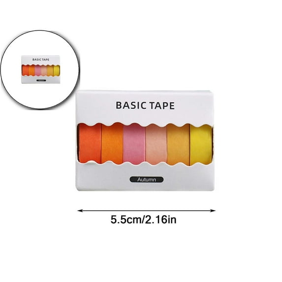 VQPeo Solid Color Tape Set, 6 Non-repetitive Paper Tapes, Versatile Crafting Tape Rolls for Journaling & Scrapbook Decoration