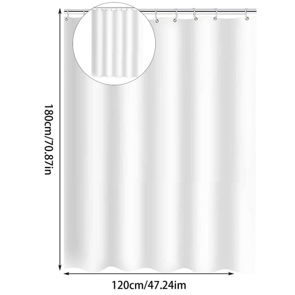 VQPeo Solid Fabric Shower Curtain for Bathroom, Hotel Spa Quality, Water Repellent & Machine Washable, Includes Hooks & Grommets Top
