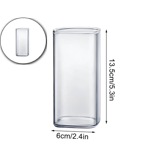 VQPeo Square Glass Cups Clear Glassware Tumbler Highball Drinking Glasses for Water Wine Beer Cocktails Juice Iced Tea Coffee