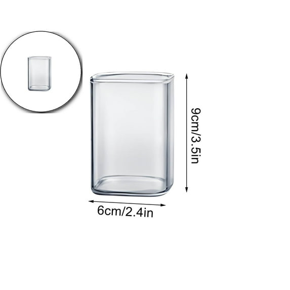 VQPeo Square Glass Cups Clear Glassware Tumbler Highball Drinking Glasses for Water Wine Beer Cocktails Juice Iced Tea Coffee