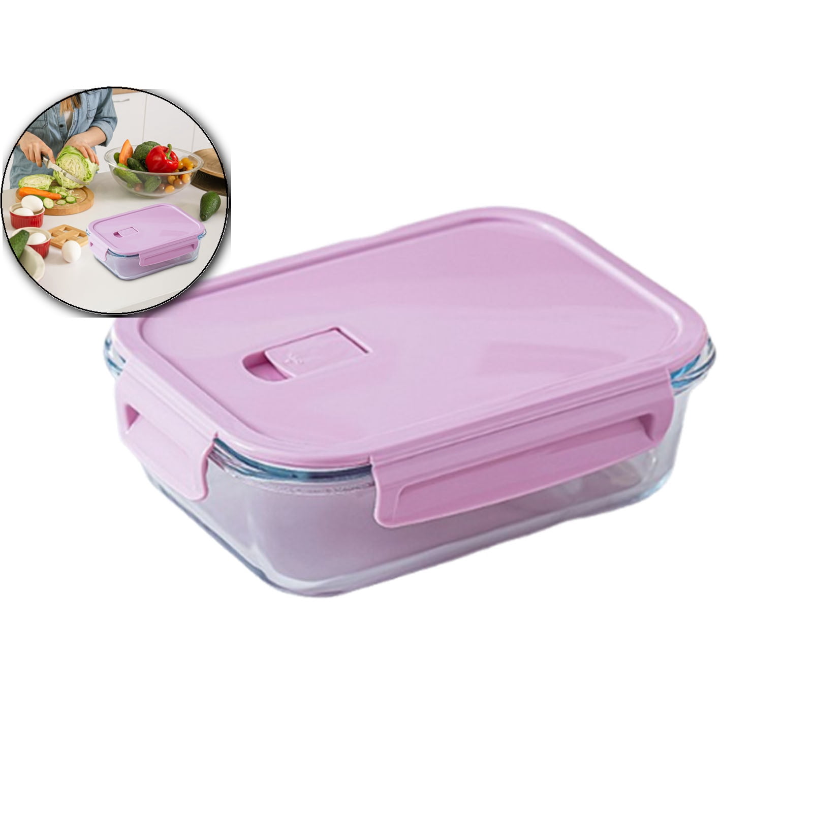 VQPeo Square Glass Food Storage Containers with Airtight Lids, Food Meal Prep Containers, Glass Bowl for Lunch Sandwich Fruit Snack, Dishwasher Microwave Freezer Safe