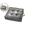 thumbnail image 1 of VQPeo Square Solid Color Velvet Seat Cushion with Handle Tufted Thicken Chair Pad Tatami Floor Pillow Cushion 16.5x16.5 Inch(Gray), 1 of 5