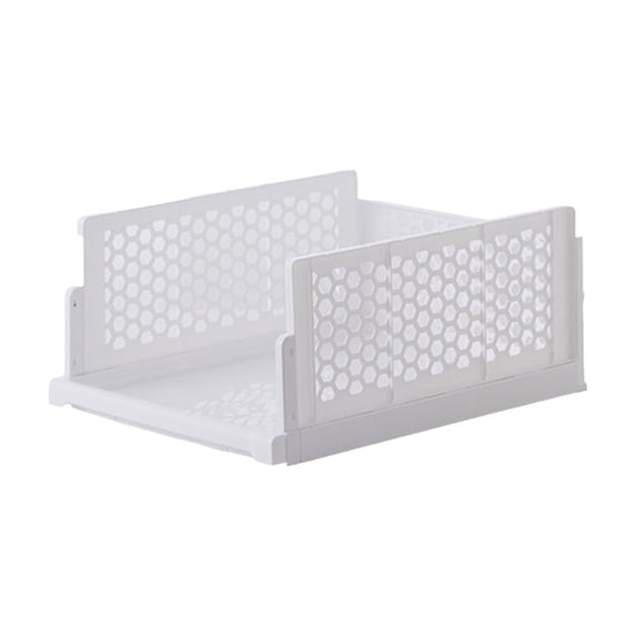 VQPeo Stackable Cabinet Storage Shelf Organizer with Space-Saving Design for Kitchen, Bathroom, Pantry, and Home Office Countertops(White-M)