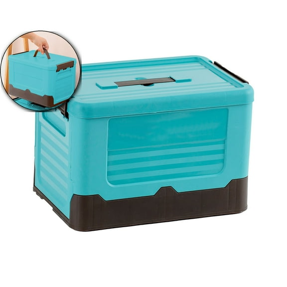 VQPeo Stackable Collapsible Storage Bins with Lids, Durable Plastic Folding Utility Crates Home Garage Bins Containers Organization, Storage Cubes Box for Wardrobe Closet