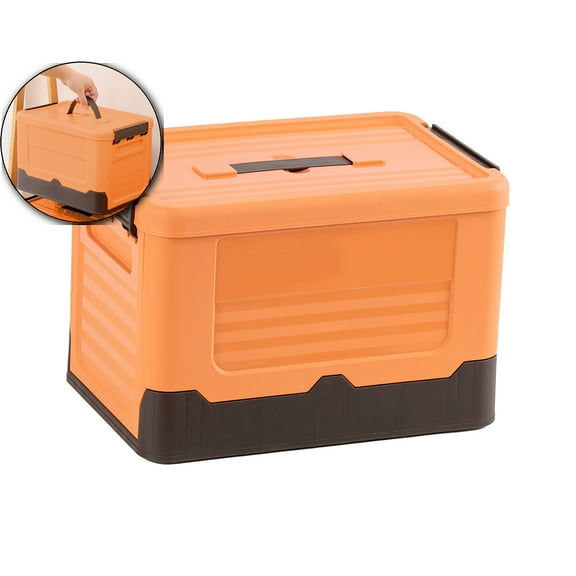 VQPeo Stackable Collapsible Storage Bins with Lids, Durable Plastic Folding Utility Crates Home Garage Bins Containers Organization, Storage Cubes Box for Wardrobe Closet