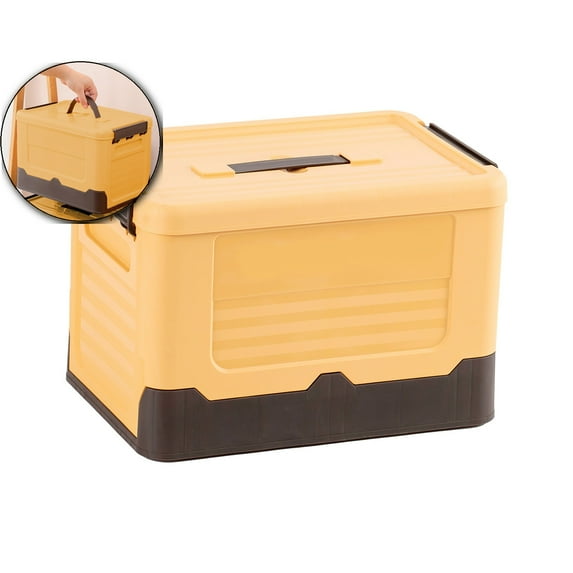 VQPeo Stackable Collapsible Storage Bins with Lids, Durable Plastic Folding Utility Crates Home Garage Bins Containers Organization, Storage Cubes Box for Wardrobe Closet