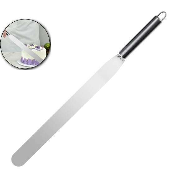 VQPeo Stainless Steel Cake Spatula, Angled Icing Spreader Blade, Multifunctional Baking Decorating Tool for Pastry & Home Kitchen Use
