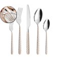 thumbnail image 1 of VQPeo Stainless Steel Cutlery Set (5-Piece) – Twisted Handle Knife, Fork & Spoon with Floral Embossing, Portable Travel Utensils with Case for Camping, Picnic, Office & Outdoor, 1 of 5