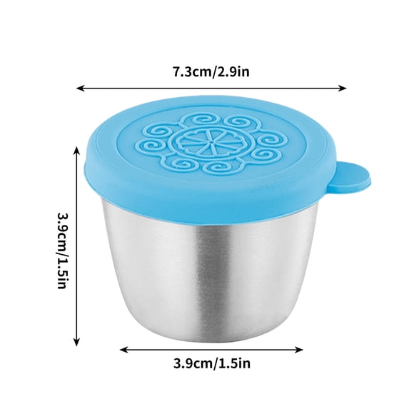 VQPeo Stainless Steel Dipping Cup, Portable Outdoor Sauce Bowl, Tape Covered Seasoning Jar for Picnics & BBQ Use