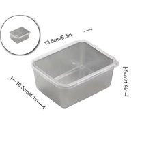 VQPeo Stainless Steel Food Containers Rectangle Food Storage Box Leak Proof Plastic Lid Airtight Meat Storage Container for Fridge, Kitchen