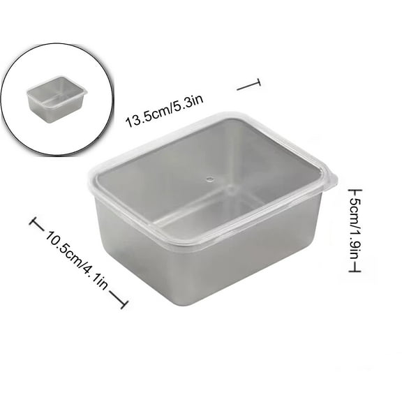 VQPeo Stainless Steel Food Containers Rectangle Food Storage Box Leak Proof Plastic Lid Airtight Meat Storage Container for Fridge, Kitchen