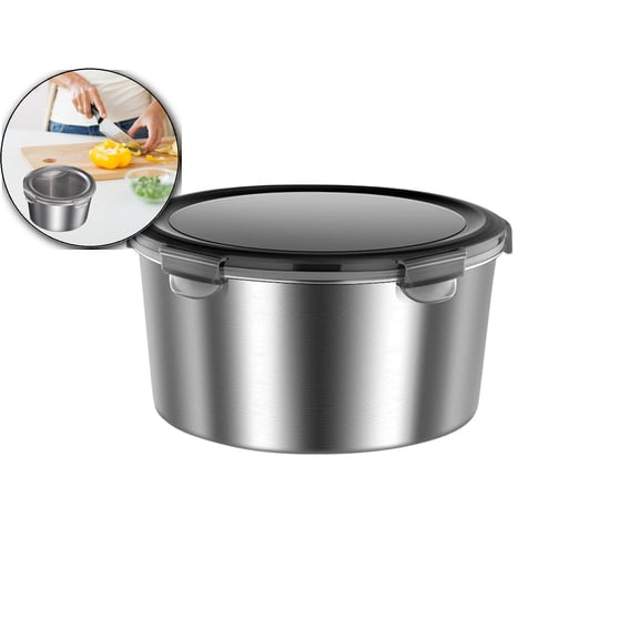 VQPeo Stainless Steel Food Storage Containers Leak Proof & Airtight Lids for Kitchen, Stainless Steel Bowl, Meal Prep Lunch Box, Freezer and Microwave Safe