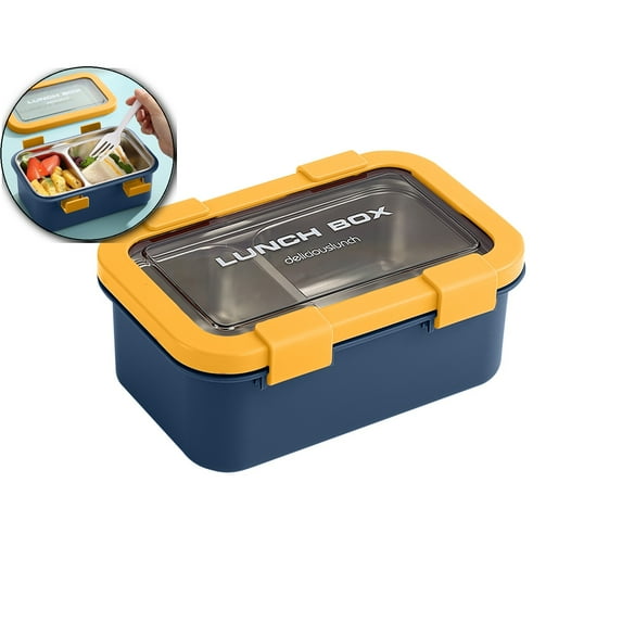 VQPeo Stainless Steel Leakproof 2-Compartment Bento Lunch Box/Portion Control Food Container, Bento Box Adult Lunch Box for Adults