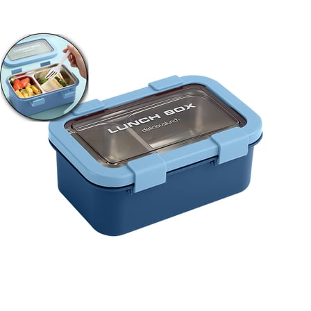 VQPeo Stainless Steel Leakproof 2-Compartment Bento Lunch Box/Portion Control Food Container, Bento Box Adult Lunch Box for Adults