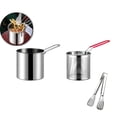 thumbnail image 1 of VQPeo Stainless Steel Mini Deep Fryer, Multifunctional Small Cookware Basket, Compact Fry Pan with Basket for Home Kitchen Frying & Grilling Chicken Legs, 1 of 5