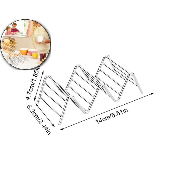 VQPeo Stainless Steel Wavy Taco Rack, Multipurpose Food Display Stand, Kitchenware Serving Tray for Tacos & Desserts Parties