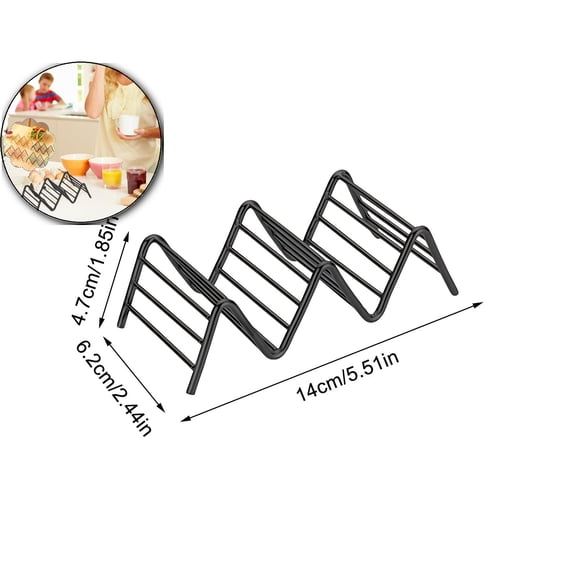 VQPeo Stainless Steel Wavy Taco Rack, Multipurpose Food Display Stand, Kitchenware Serving Tray for Tacos & Desserts Parties