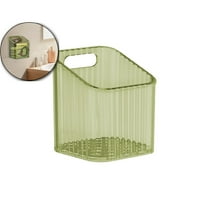 VQPeo Storage Organizer Bins Wall Mounted Shower Caddy, Bathroom Shelves Clear Plastic Toothbrush Holder Hanging Bin for Bathroom, Kitchen, Cabinet, Shower