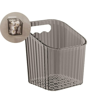 VQPeo Storage Organizer Bins Wall Mounted Shower Caddy, Bathroom Shelves Stackable Clear Plastic Toothbrush Holder Adhesive Hanging Bin for Bathroom, Kitchen, Cabinet, Shower