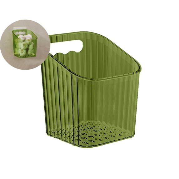 VQPeo Storage Organizer Bins Wall Mounted Shower Caddy, Bathroom Shelves Stackable Clear Plastic Toothbrush Holder Adhesive Hanging Bin for Bathroom, Kitchen, Cabinet, Shower